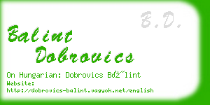 balint dobrovics business card